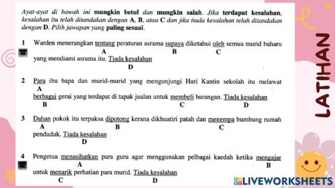 Latihan  sistem bahasa