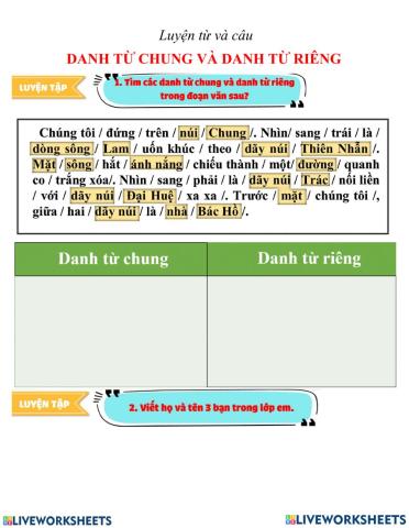 Luyện từ và câu