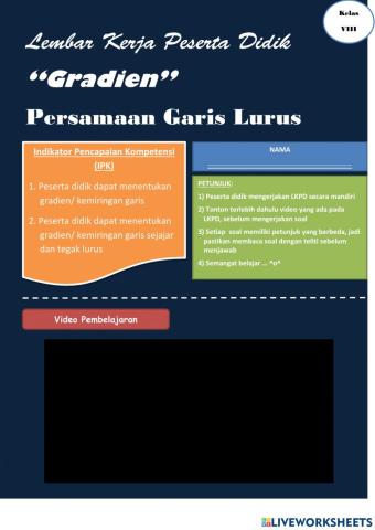 Gradien Persamaan Garis Lurus