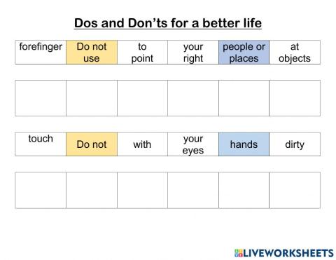 Dos and donts