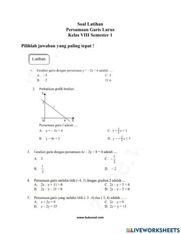 Persamaan garis lurus