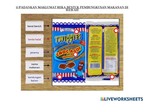 Labelkan reka bentuk pembungkusan dan makanan