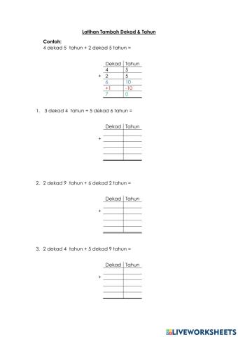 Tambah Dekad & Tahun