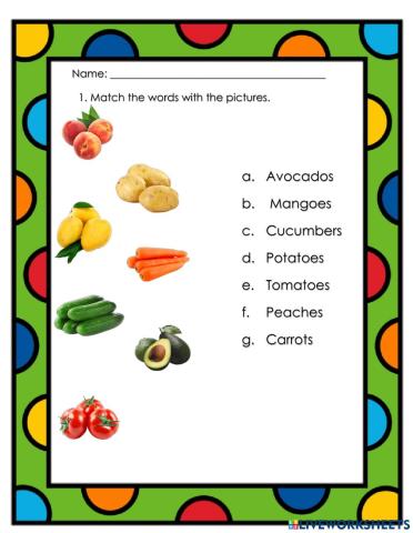 Fruits and vegetables