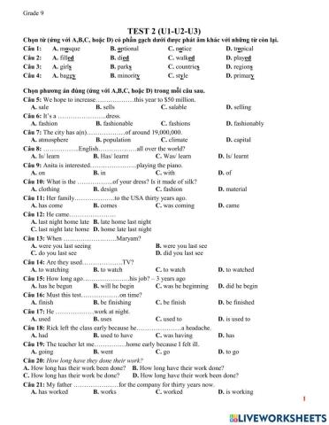 The 1st test-grade 9-P2