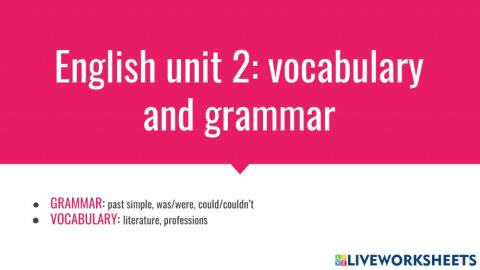 Literature and Past Simple