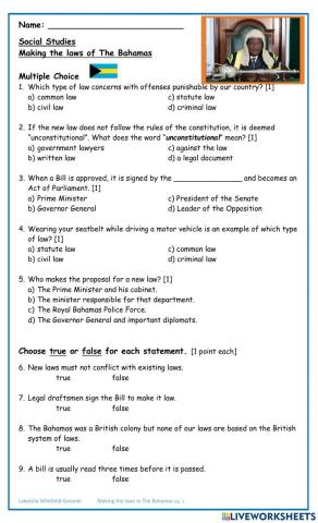 Making the laws of the Bahamas