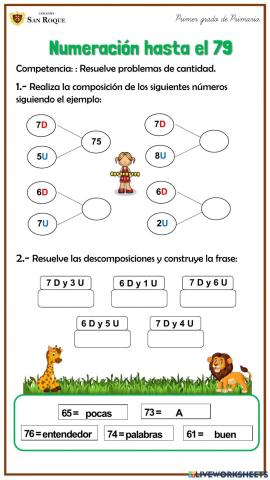 Numeración hasta el 79