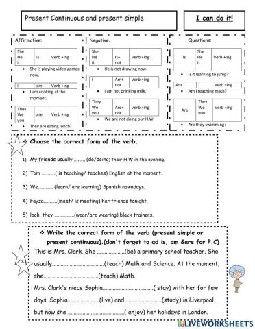 Present simple vs present continuous