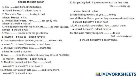 Modal verbs revision