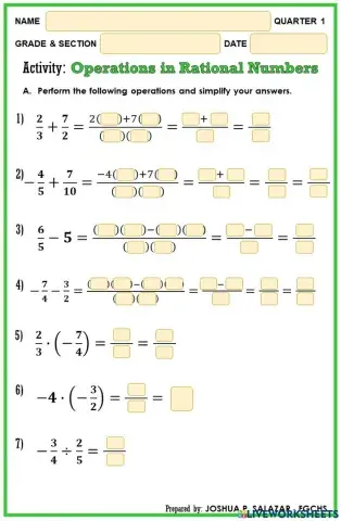 Operations on Rational Numbers