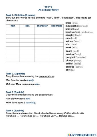 TEST. An ordinary family