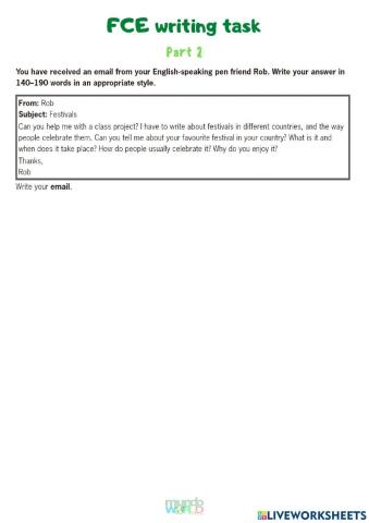 FCE Writing Test 2 Part 2