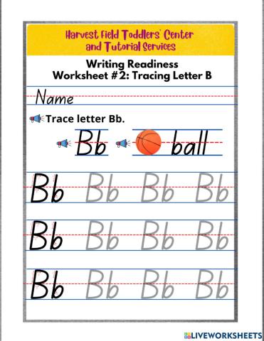 Tracing Letter B