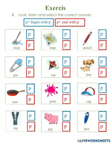 Begins and ends withe p