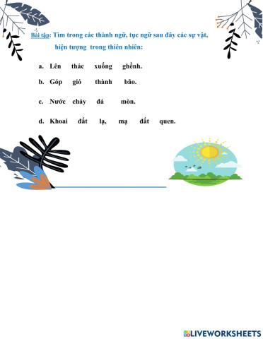 Tuần 8: MRVT: Thiên nhiên(T1)