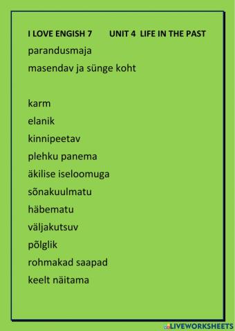 I love english 7 unit4