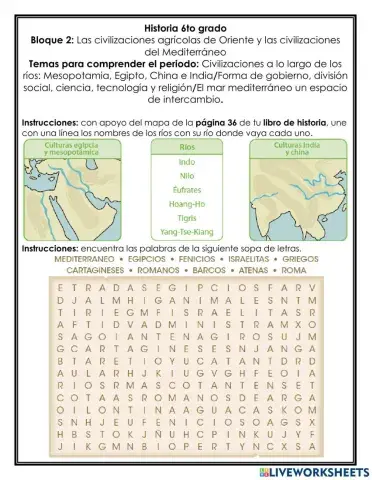 Bloque 2: Las civilizaciones agrícolas de oriente y las civilizaciones del mediterráneo