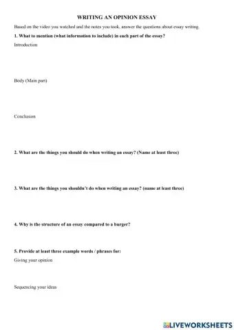 Writing an opinion essay
