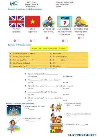 English 4 mid term test 1