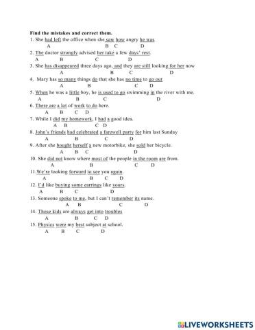 Verb form - Error identfication
