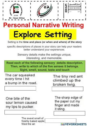 Setting Sensory details