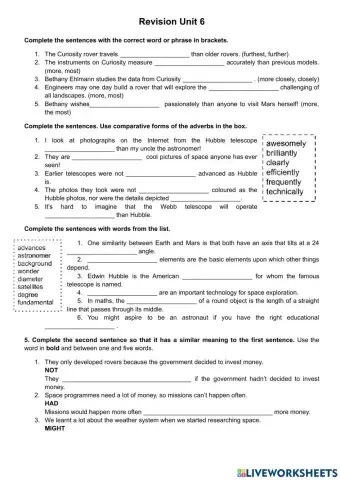 Revision Unit 6 - Impact 3