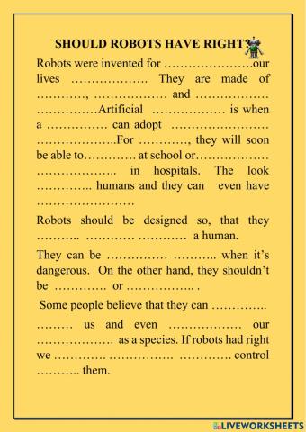 I love english 7 unit 6 robots