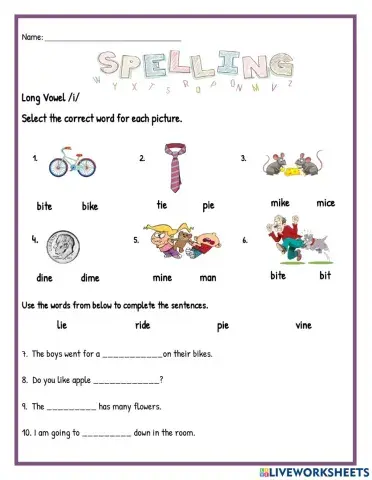 Long Vowel -i- Words