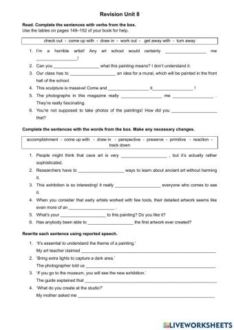 Revision Unit 8 - Impact 4