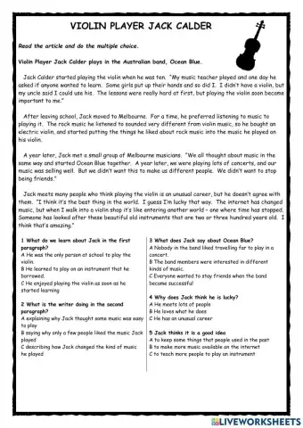 Violin Player KET Reader