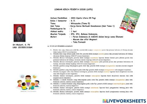 LKPD 2 Kelas 6 Tema 5 St 1 Pb 1