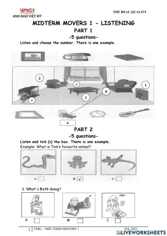 Movers 1 - Midterm - Listening
