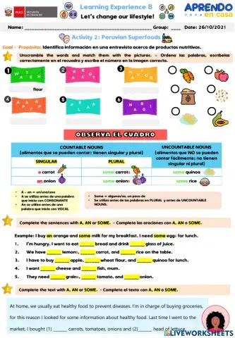 Activity 2 Peruvian Superfoods Learning experience 8  A2