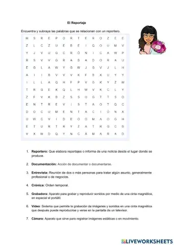 Sopa de letras reportaje