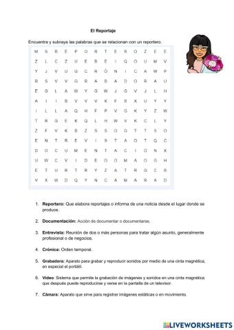 Sopa de letras reportaje