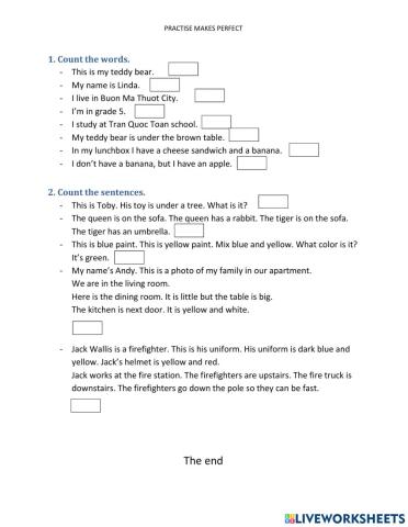 Count the words and sentences