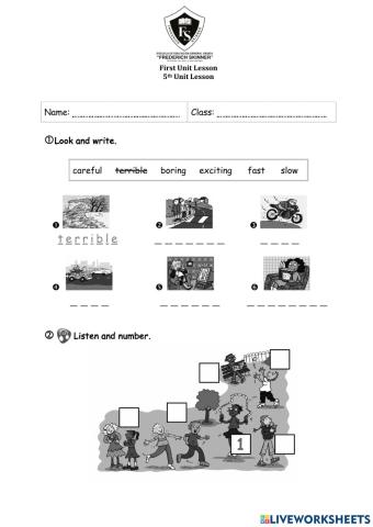 First unit lesson 5th