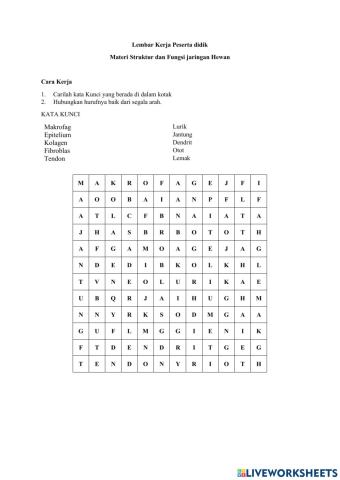LKPD Struktur dan Fungsi Jaringan Hewan