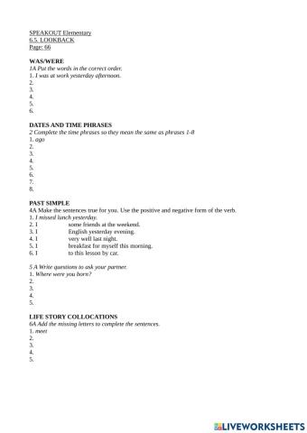 Elementary 6.5. LOOKBACK