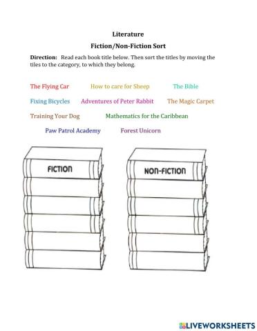 Sorting Fiction and-Non-Fiction