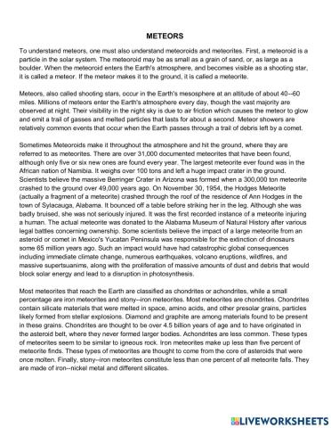 The Threat from Space. Part 2