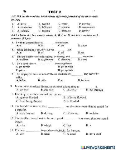 E9 - Thcs  - Test 2