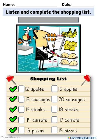 Lunchtime - Shopping List