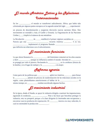 El mundo, América Latina y las Relaciones Internacionales