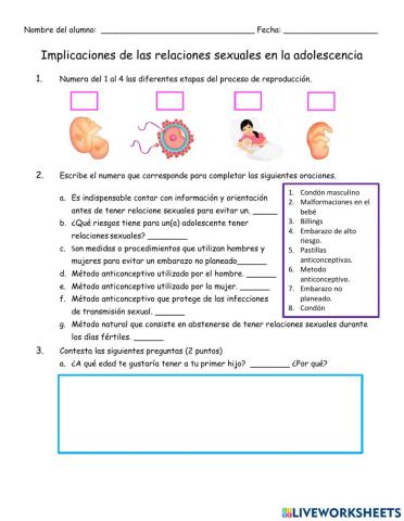 Implicaciones de las relaciones sexuales en la adoecencia