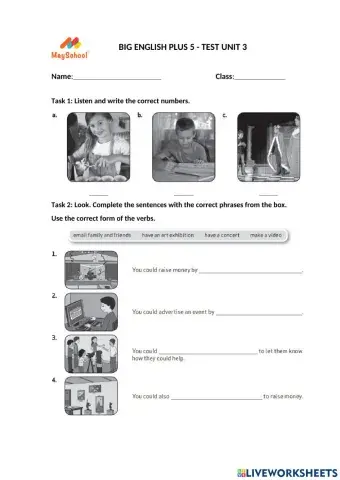 Big English Plus 5 - Test Unit 3