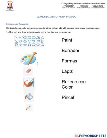Examen de primaria baja