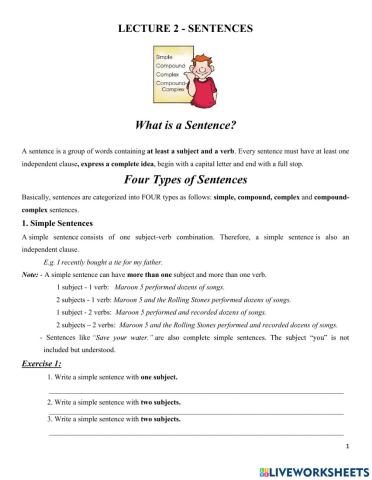 Sentence structures