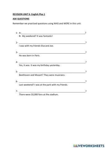 English Plus 1- Unit 6